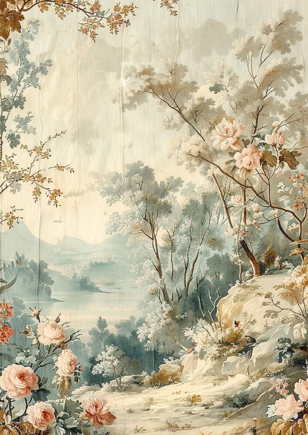 Ciao Bella - Seidenpapier - Decopatch Papier "18th Century" Tissue Paper A4 - 6 Bogen