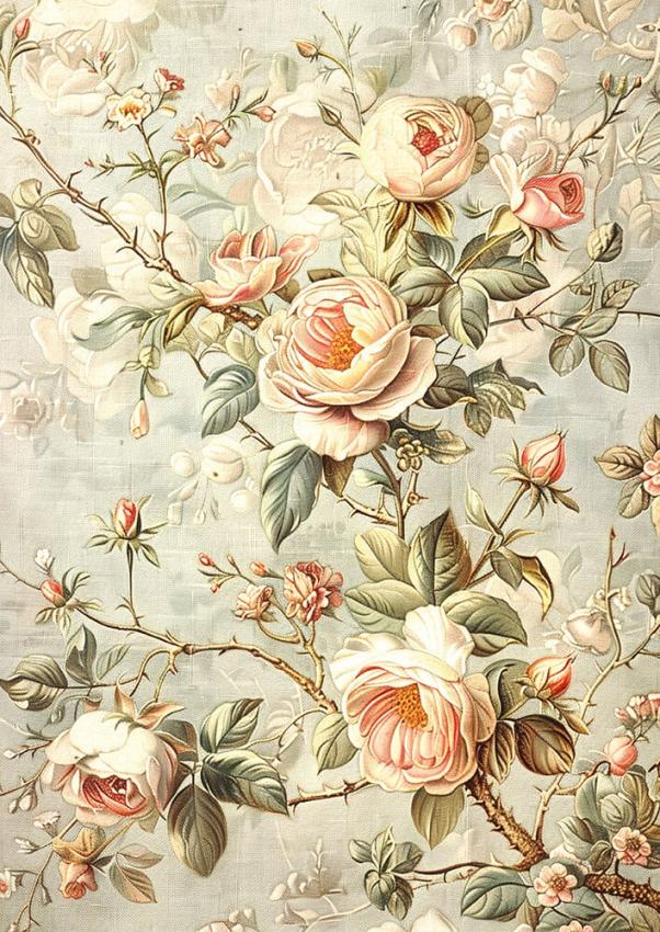 Ciao Bella - Seidenpapier - Decopatch Papier "18th Century" Tissue Paper A4 - 6 Bogen