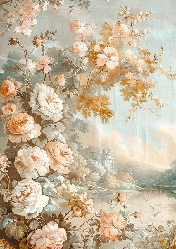 Ciao Bella - Seidenpapier - Decopatch Papier "18th Century" Tissue Paper A4 - 6 Bogen