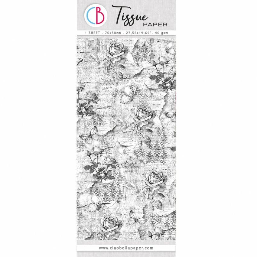 Ciao Bella - Seidenpapier - Decopatch Papier "Millefleur" Tissue Paper 70x50cm - 1 Bogen