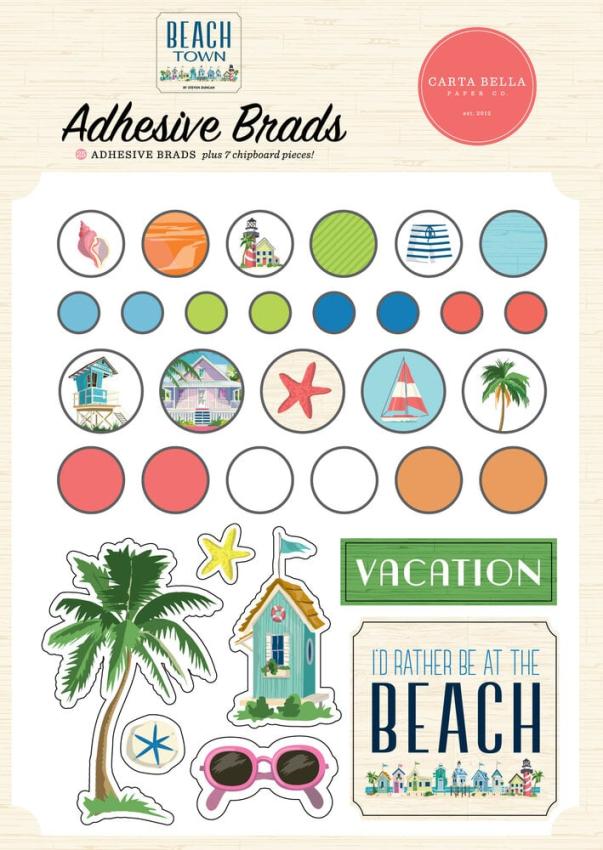 Carta Bella - Adhesive Brads "Beach Town"