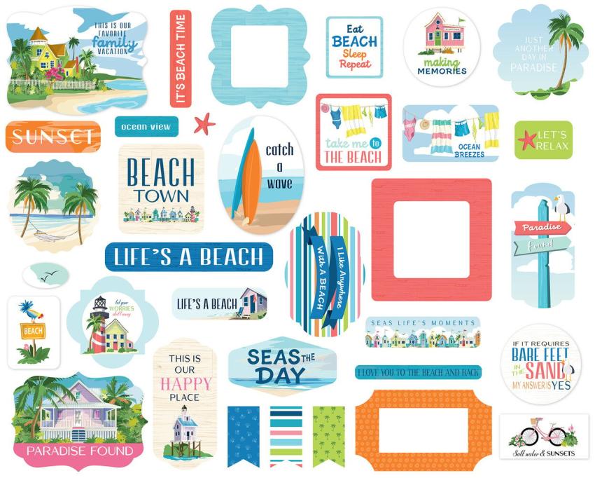 Carta Bella - Stanzteile "Beach Town" Ephemera
