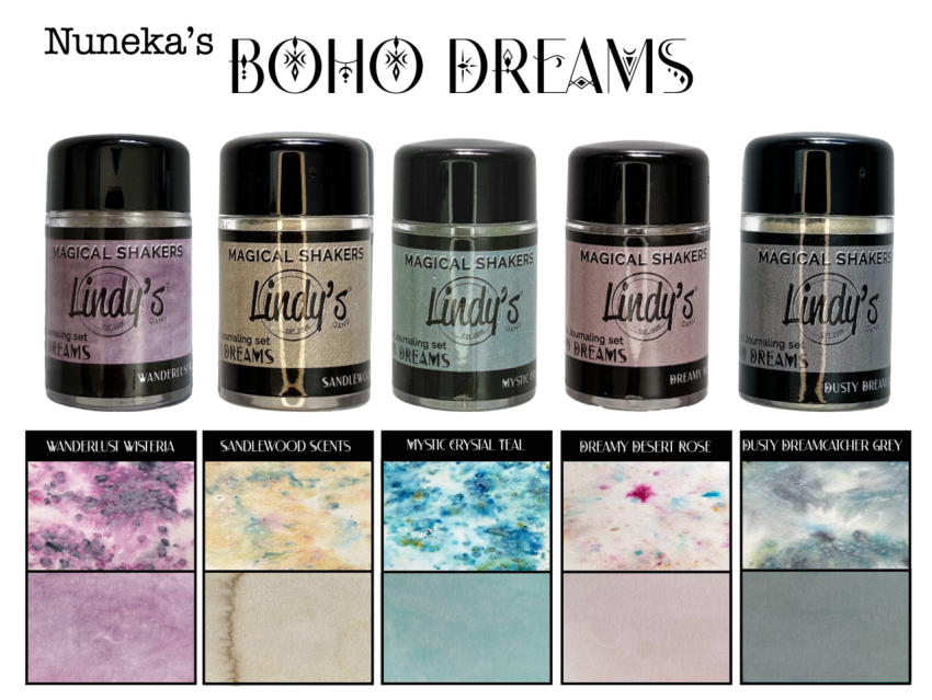 Lindys Stamp Gang - Pigmentpulver "Boho Dreams" Magical Shaker 2.0 Set - 5x10g