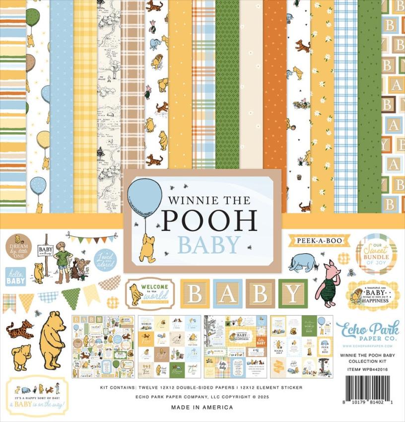 Echo Park - Designpapier "Winnie The Pooh Baby" Collection Kit 12x12 Inch - 12 Bogen