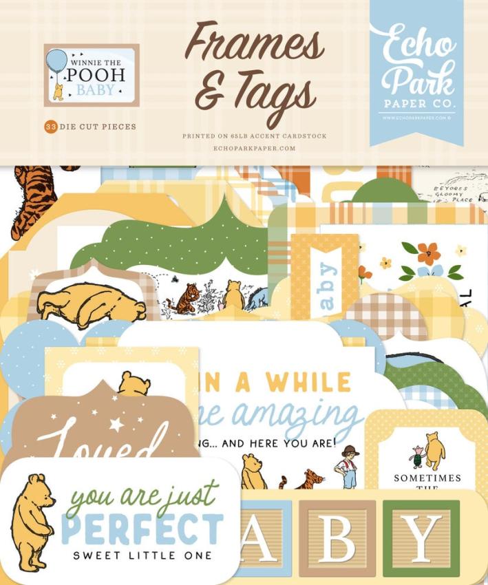 Echo Park - Stanzteile & Anhänger "Winnie The Pooh Baby" Frames & Tags 