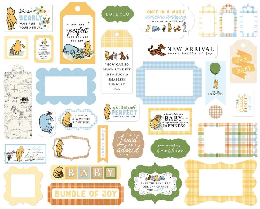 Echo Park - Stanzteile & Anhänger "Winnie The Pooh Baby" Frames & Tags 