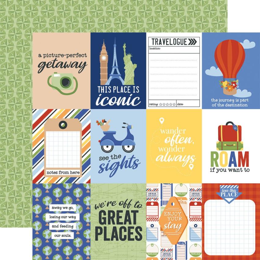 Echo Park - Designpapier "Born To Travel" Collection Kit 12x12 Inch - 12 Bogen