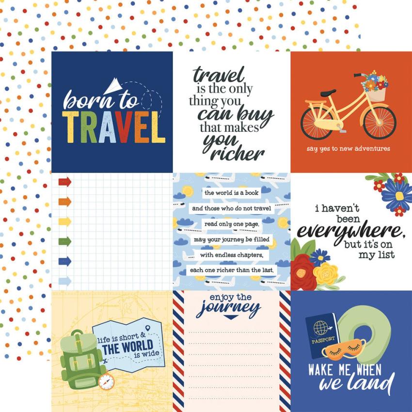 Echo Park - Designpapier "Born To Travel" Collection Kit 12x12 Inch - 12 Bogen