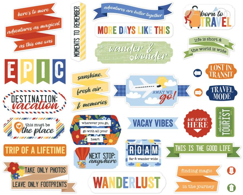 Echo Park - Stanzteile "Born To Travel" Titles & Phrases