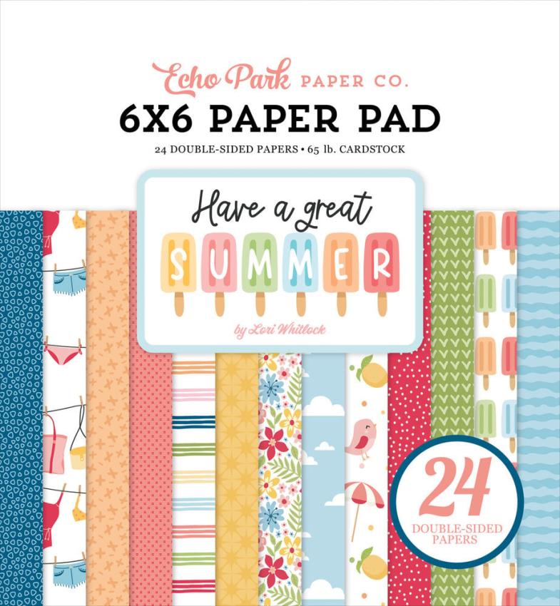 Echo Park - Designpapier "Have A Great Summer" Paper Pack 6x6 Inch - 24 Bogen