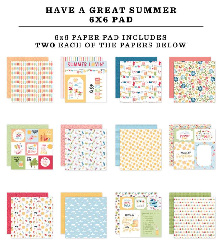 Echo Park - Designpapier "Have A Great Summer" Paper Pack 6x6 Inch - 24 Bogen