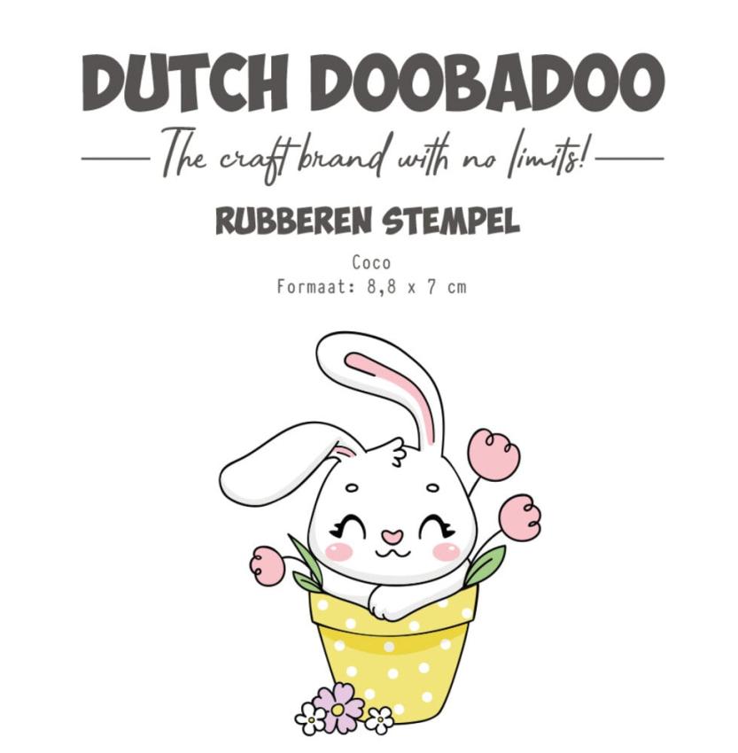 Dutch Doobadoo - Gummistempel "Coco" Rubber Stamp 8,8x7cm
