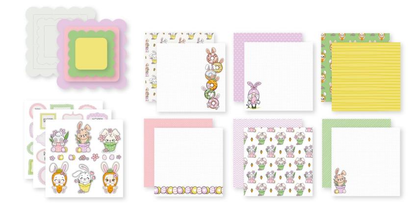 Dutch Doobadoo - Papier Kit "Happy Easter" Crafty Kit - 12 Bogen