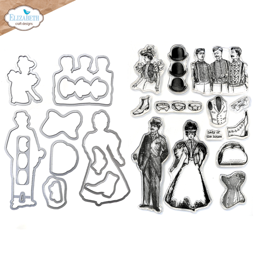 Elizabeth Craft Designs - Stempel & Stanzeschablone "Mr. & Mrs." Stamp & Dies