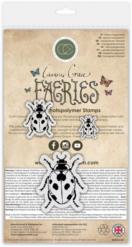 Craft Consortium - Stempelset "Ladybird" Clear Stamps