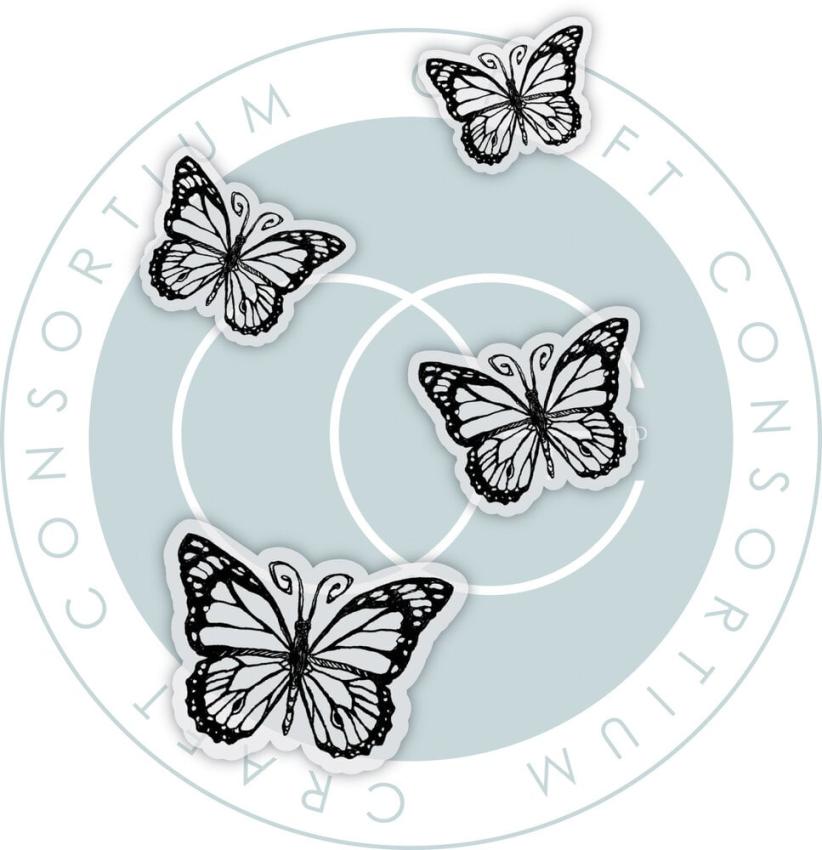 Craft Consortium - Stempelset "Butterflies" Clear Stamps