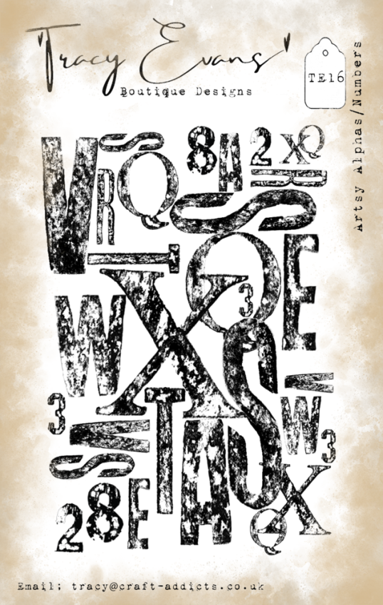 Tracy Evans - Stempel "Artsy Alpha/Numbers" Clear Stamps
