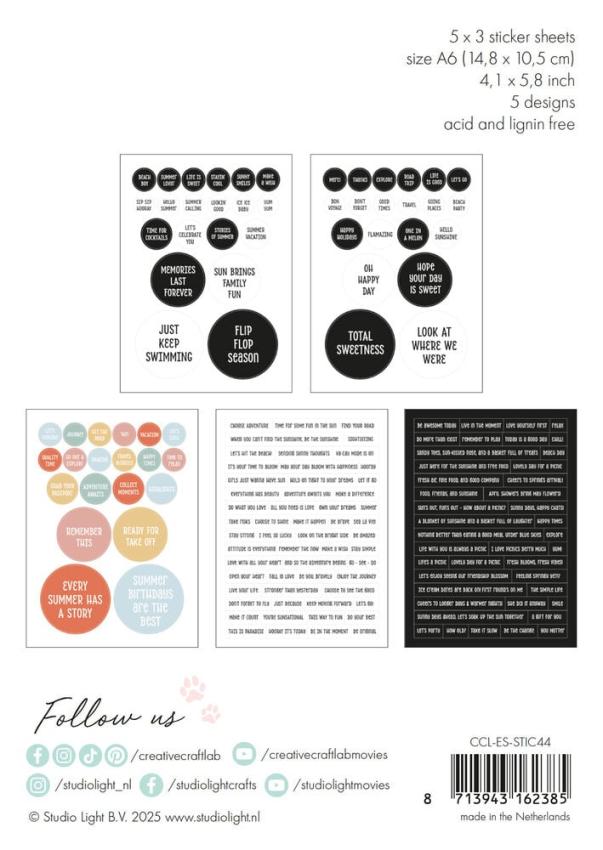 Creative Craft Lab - Studio Light - Aufkleber "Let Yourself Bloom" Sticker
