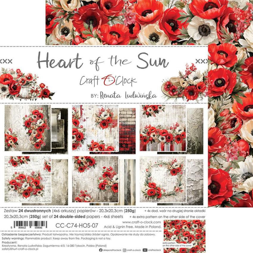 Craft OClock - Designpapier "Heart of the Sun" Paper Pack 8x8 Inch - 24 Bogen
