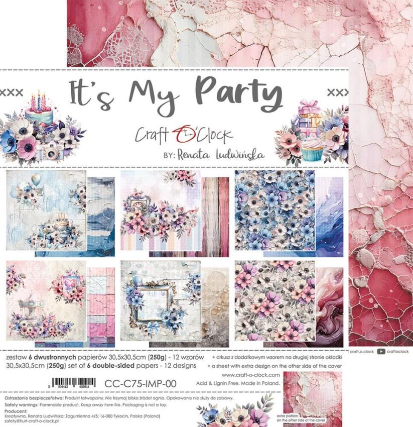 Craft OClock - Designpapier "It's My Party" Paper Pack 12x12 Inch - 6 Bogen