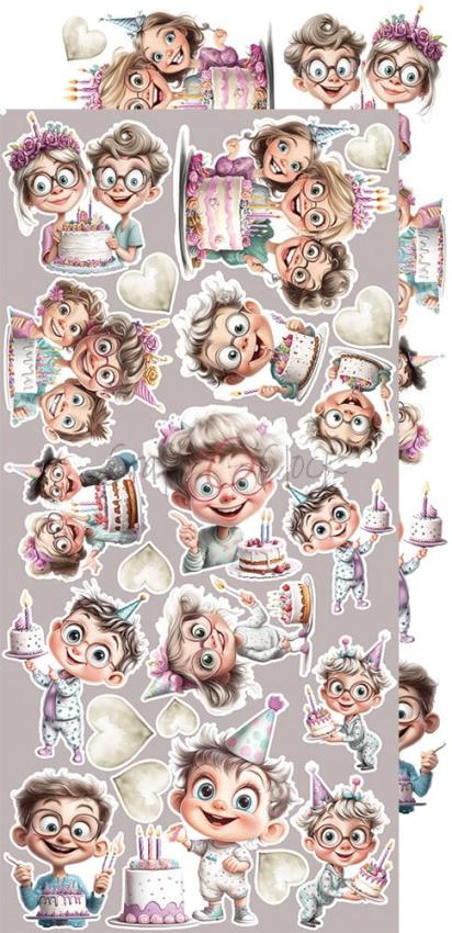 Craft OClock - Ausschneidebogen "It's My Party" Extra Set Flowers & More - 18 Bogen