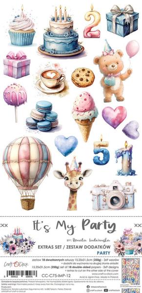 Craft OClock - Ausschneidebogen "It's My Party" Extra Set Party - 18 Bogen