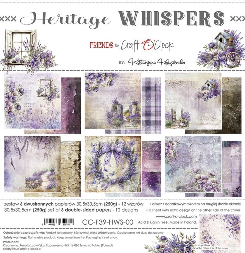 Craft OClock - Designpapier "Heritage Whispers" Paper Pack 12x12 Inch - 6 Bogen