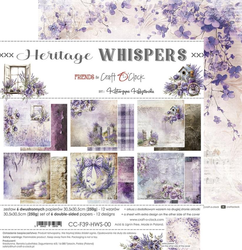 Craft OClock - Designpapier "Heritage Whispers" Paper Pack 12x12 Inch - 6 Bogen