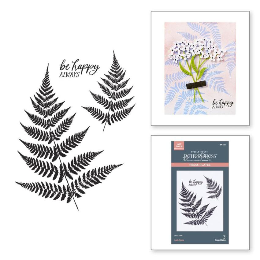 Spellbinders - Buchdrucktechnik "Lush Ferns" BetterPress Plate