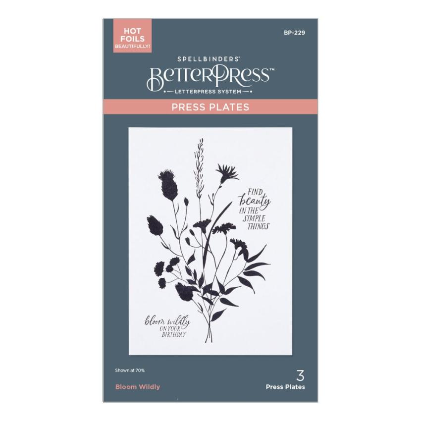 Spellbinders - Buchdrucktechnik "Bloom Wildly" BetterPress Plate