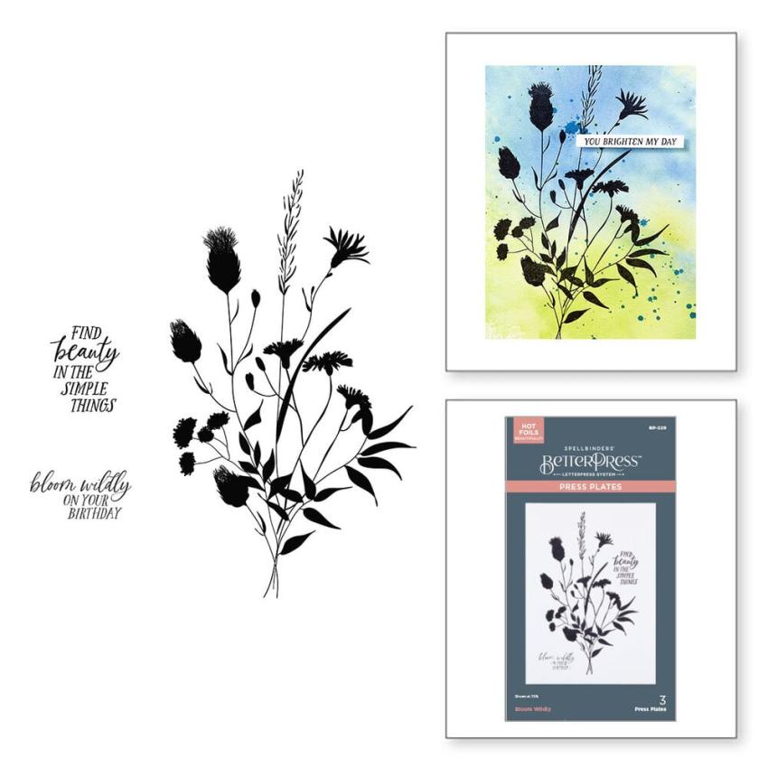 Spellbinders - Buchdrucktechnik "Bloom Wildly" BetterPress Plate