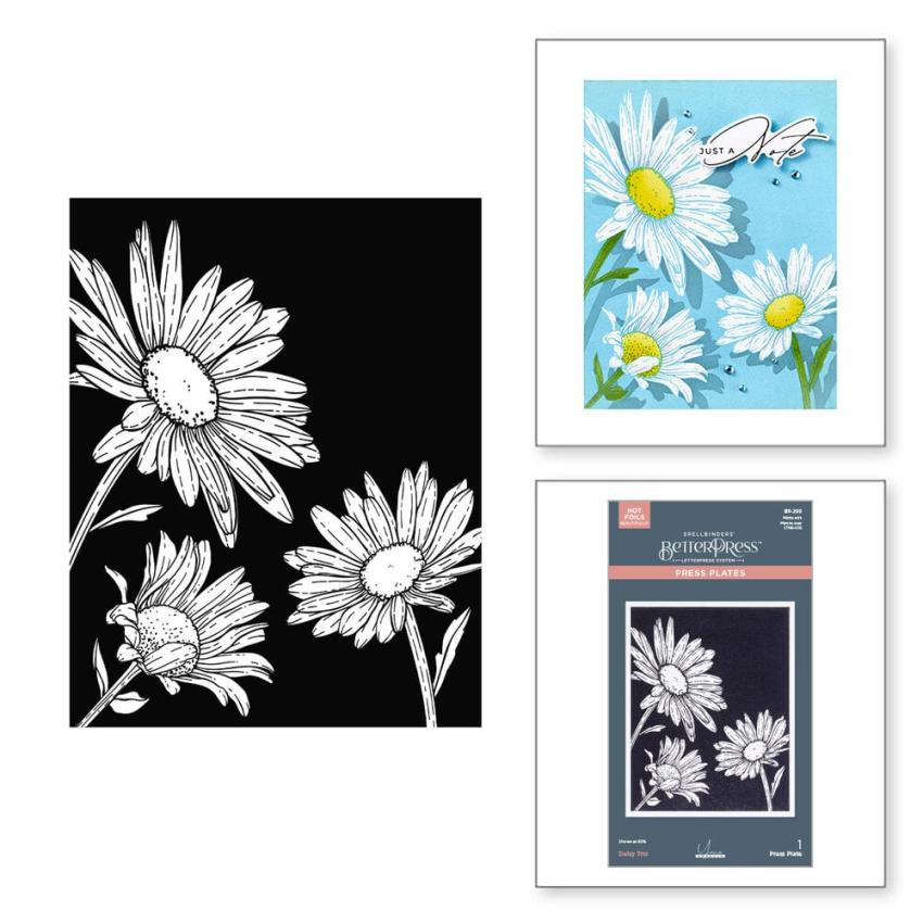 Spellbinders - Buchdrucktechnik "Daisy Trio" BetterPress Plate