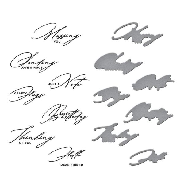 Spellbinders - Buchdrucktechnik "Crafty Hugs Sentiments" BetterPress Plate & Dies