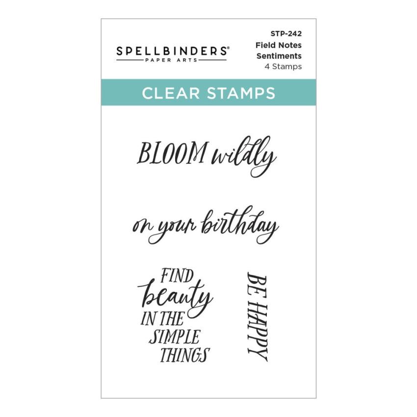 Spellbinders - Stempelset "Field Notes Sentiments" Clear Stamps
