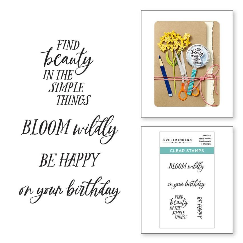 Spellbinders - Stempelset "Field Notes Sentiments" Clear Stamps