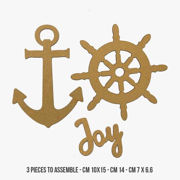 Stamperia - Holzteile "Silent Sea Anchor and Rudder" MDF Crafty Shapes Blanks