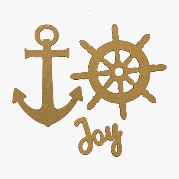 Stamperia - Holzteile "Silent Sea Anchor and Rudder" MDF Crafty Shapes Blanks