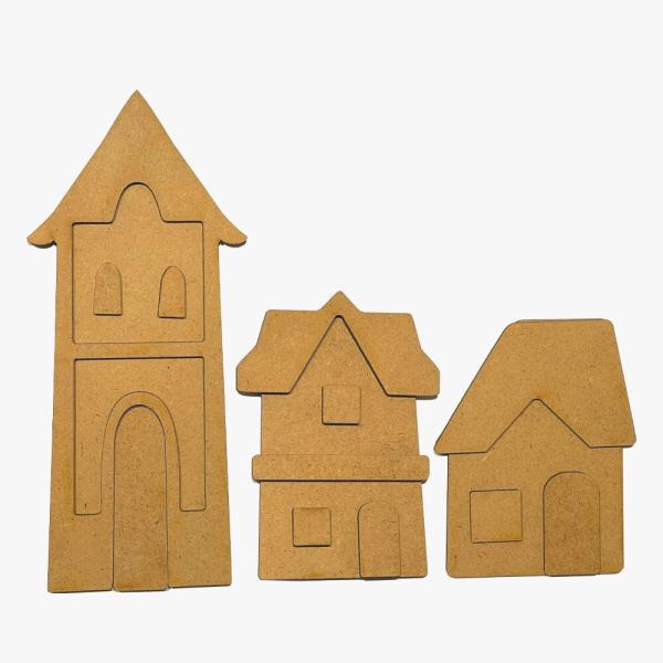 Stamperia - Holzteile "Silent Sea Village House Landscape" MDF Crafty Shapes Blanks