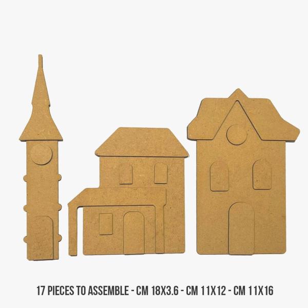 Stamperia - Holzteile "Silent Sea Village Tower Landscape" MDF Crafty Shapes Blanks