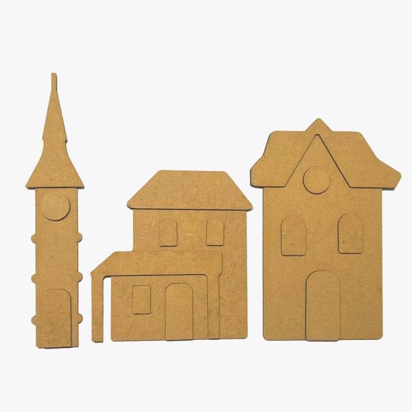 Stamperia - Holzteile "Silent Sea Village Tower Landscape" MDF Crafty Shapes Blanks