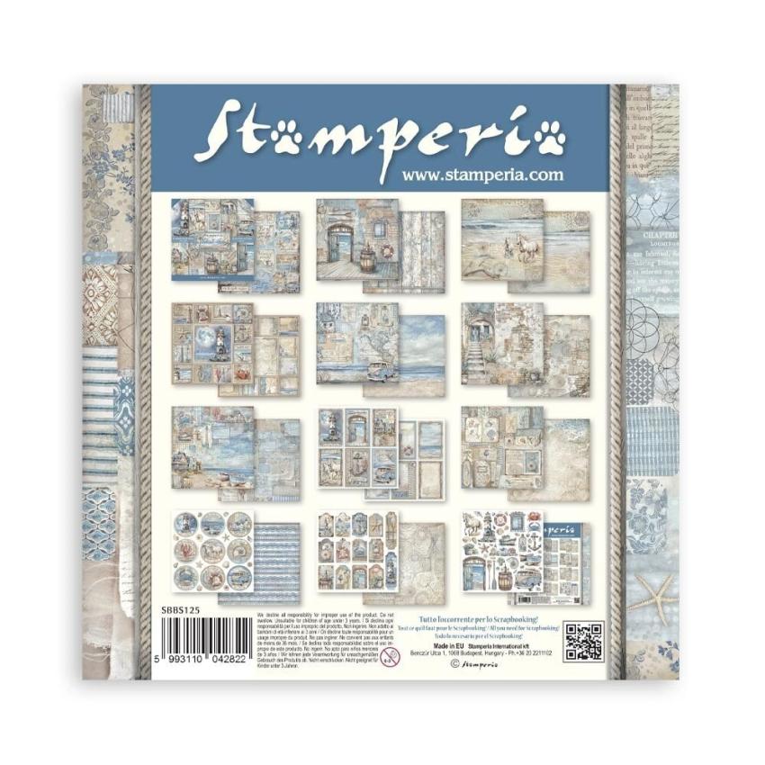 Stamperia - Designpapier "Silent Sea" Paper Pack 8x8 Inch - 10 Bogen