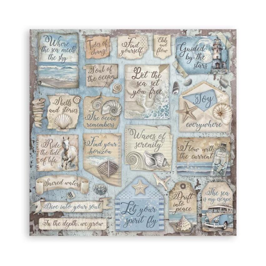 Stamperia - Designpapier "Silent Sea" Paper Pack 8x8 Inch - 10 Bogen