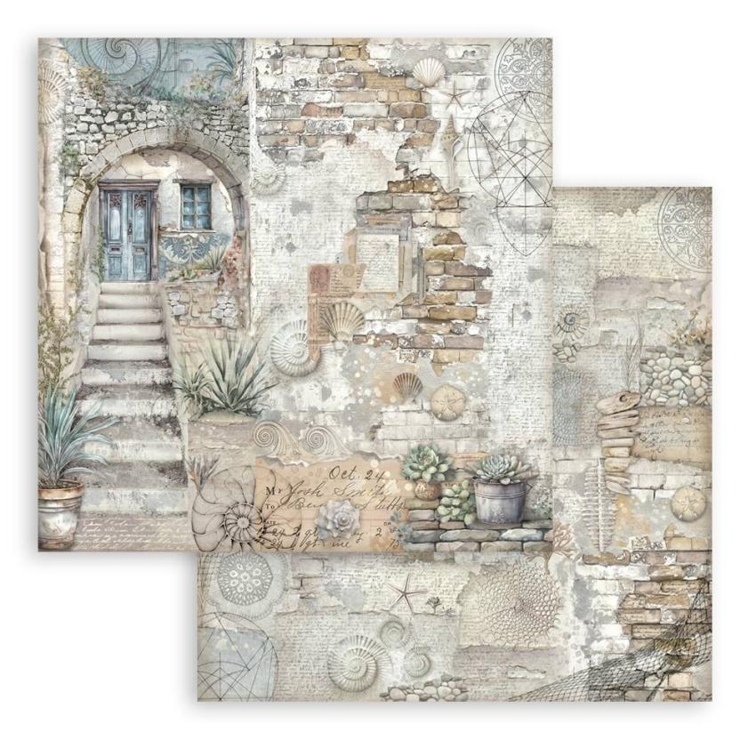 Stamperia - Designpapier "Silent Sea" Paper Pack 8x8 Inch - 10 Bogen