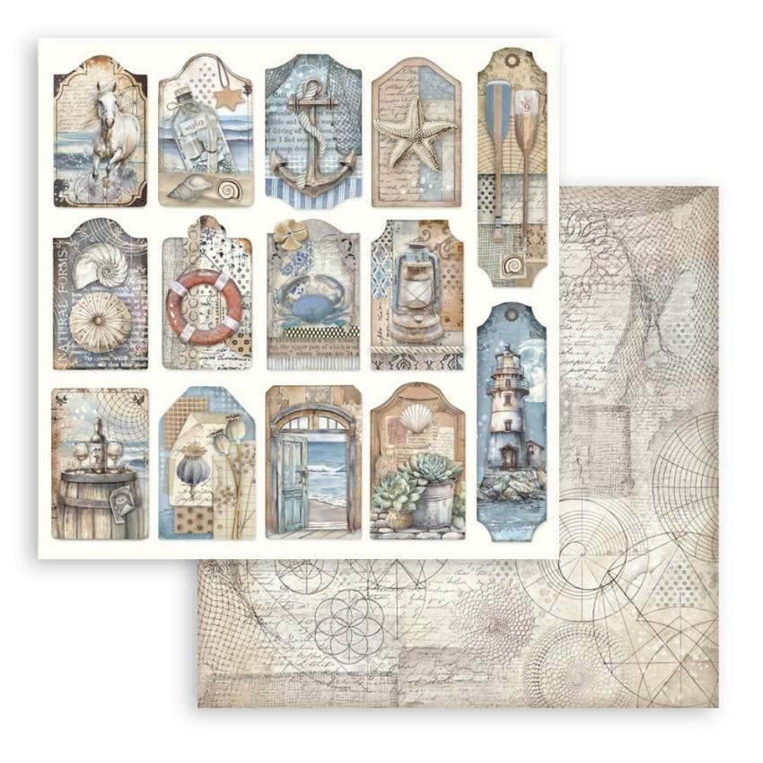 Stamperia - Designpapier "Silent Sea" Paper Pack 8x8 Inch - 10 Bogen
