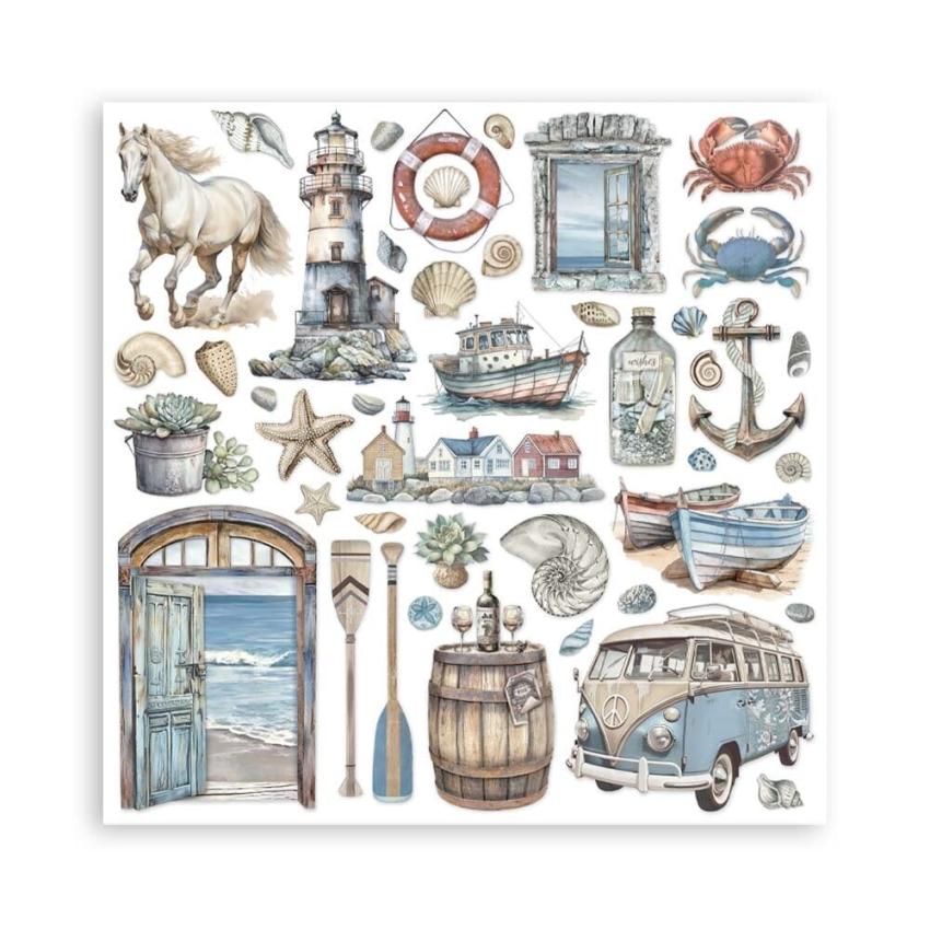 Stamperia - Designpapier "Silent Sea" Paper Pack 8x8 Inch - 10 Bogen