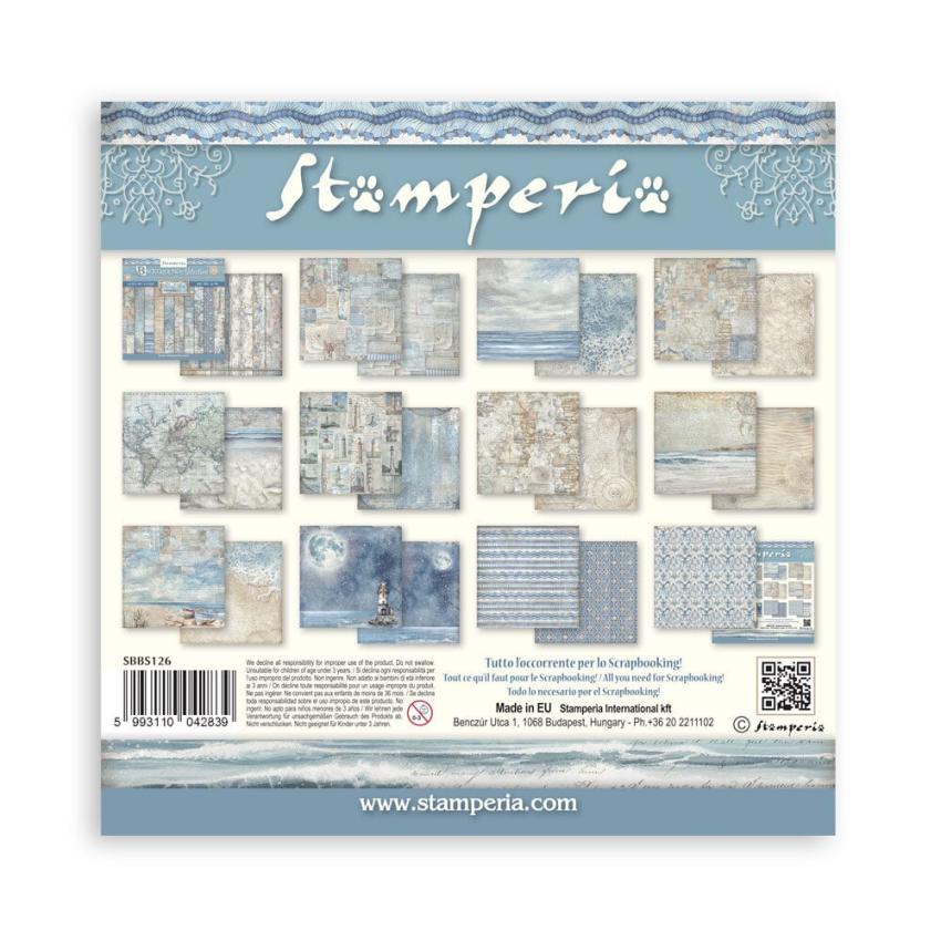 Stamperia - Designpapier "Silent Sea" Paper Pack 8x8 Inch - 10 Bogen