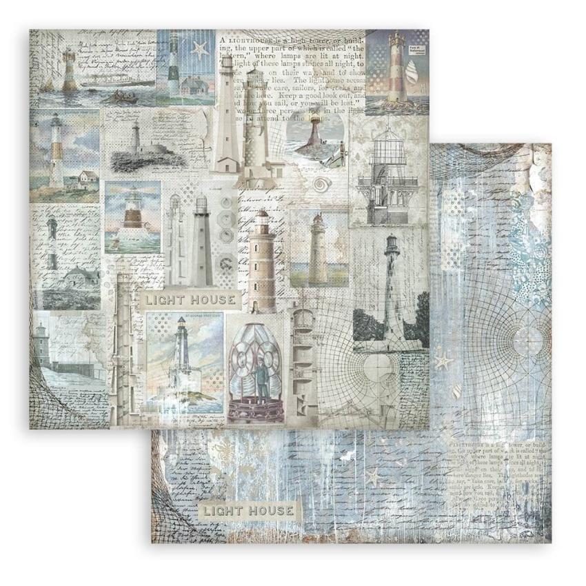 Stamperia - Designpapier "Silent Sea" Paper Pack 8x8 Inch - 10 Bogen