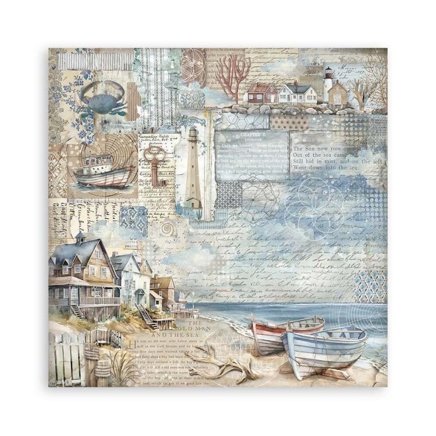 Stamperia - Designpapier "Silent Sea" Maxi Paper Pack 8x8 Inch - 22 Bogen