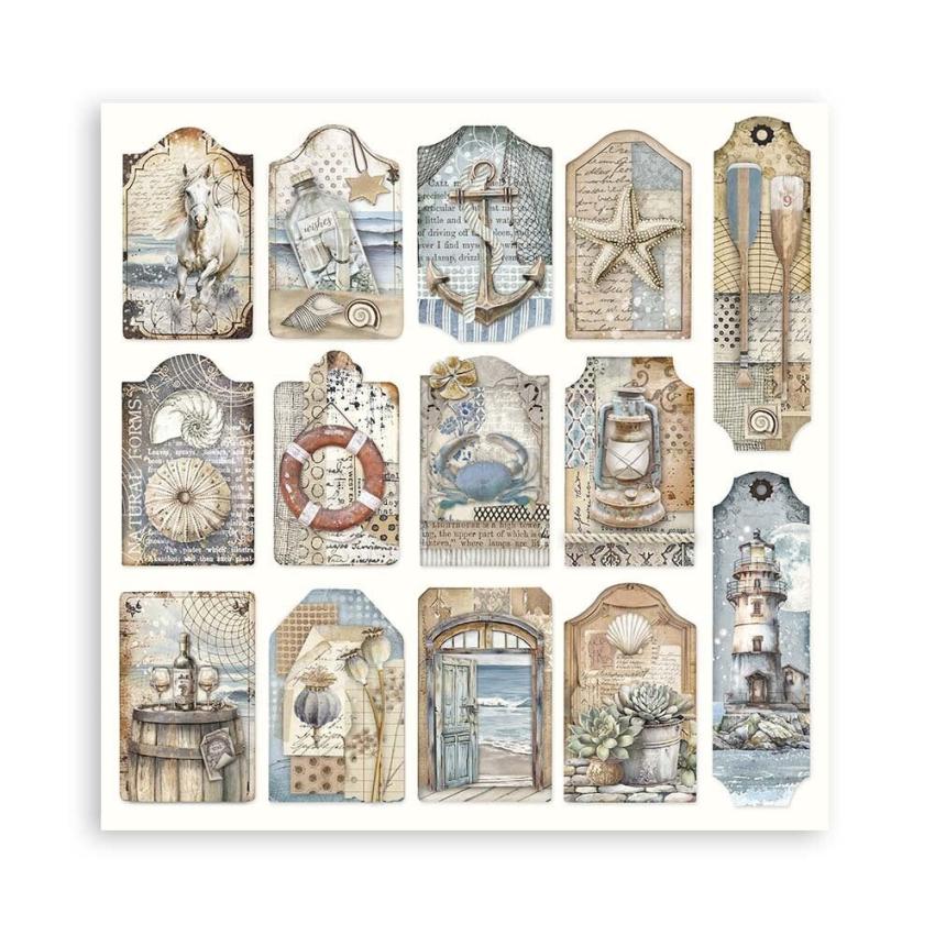 Stamperia - Designpapier "Silent Sea" Maxi Paper Pack 8x8 Inch - 22 Bogen