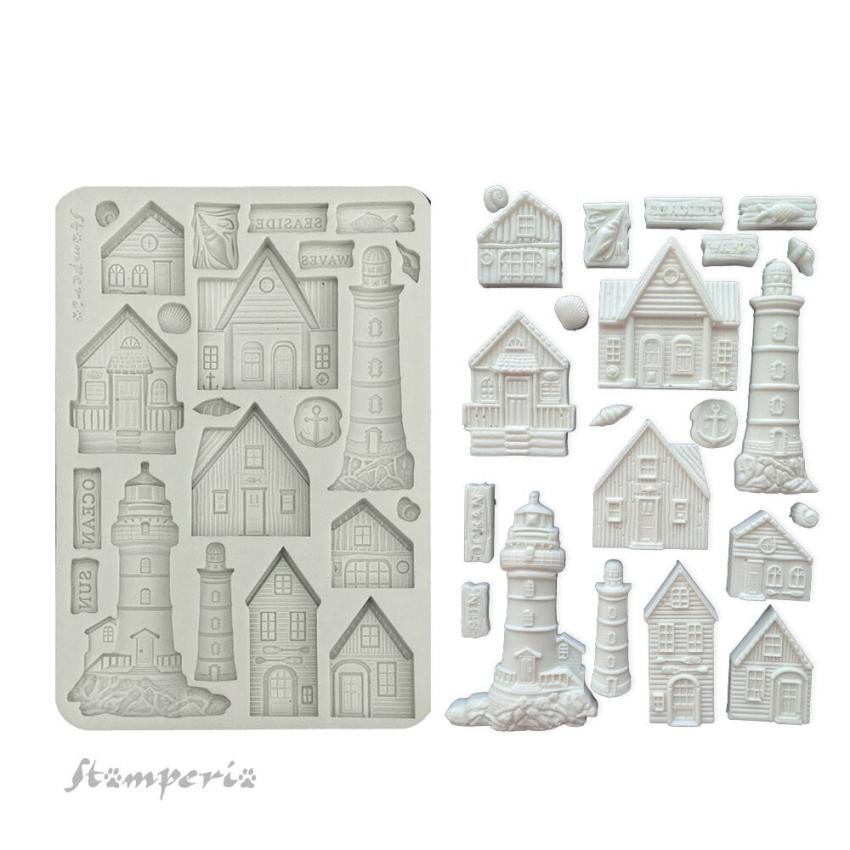 Stamperia - Gießform A5 "Houses and Lighthouse" Soft Mould 